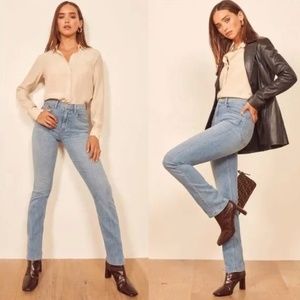 Reformation Audrey High Straight Jean Cyprus Wash - 30
